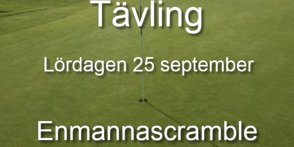 Enmanna Scramble & Finalspel Singeltour Order of merit