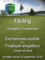 Enmanna Scramble & Finalspel Singeltour Order of merit