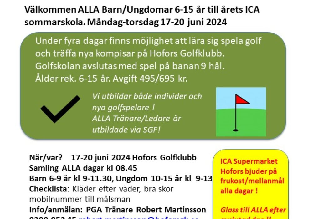 ICA´s Sommargolfskola V.25