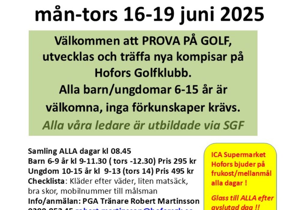 ICA Sommargolfskola